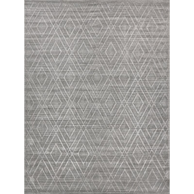 Castelli Handloomed Bamboo Silk/Wool Gray 14'x18' Area Rug