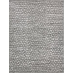 Castelli Handloomed Bamboo Silk/Wool Gray 8'x10' Area Rug