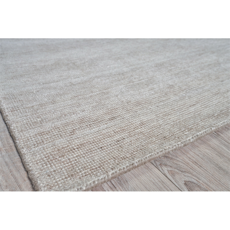 Catalina Handloomed Wool/Bamboo Silk Beige 15'x15' Square Area Rug