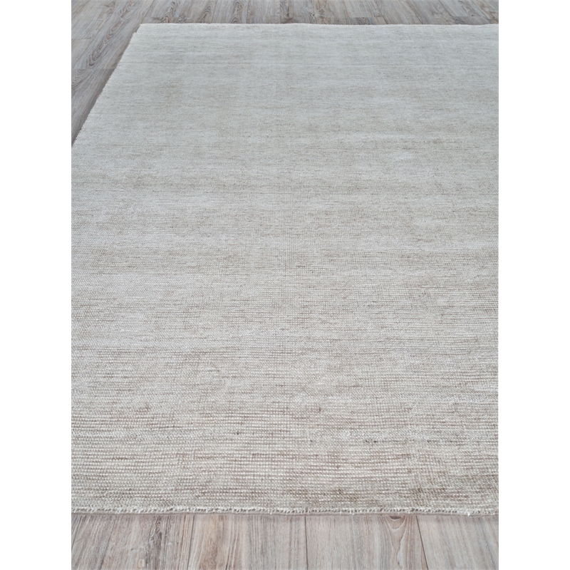 Catalina Handloomed Wool/Bamboo Silk Beige 6'x9' Area Rug