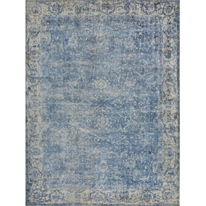 Cassina Handloomed Bamboo Silk Denim/Beige 9'x12' Area Rug