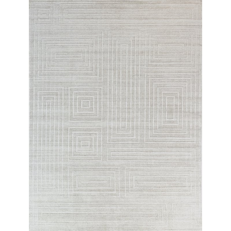 Castelli Handloomed Bamboo Silk/Wool Ivory 12'x15' Area Rug