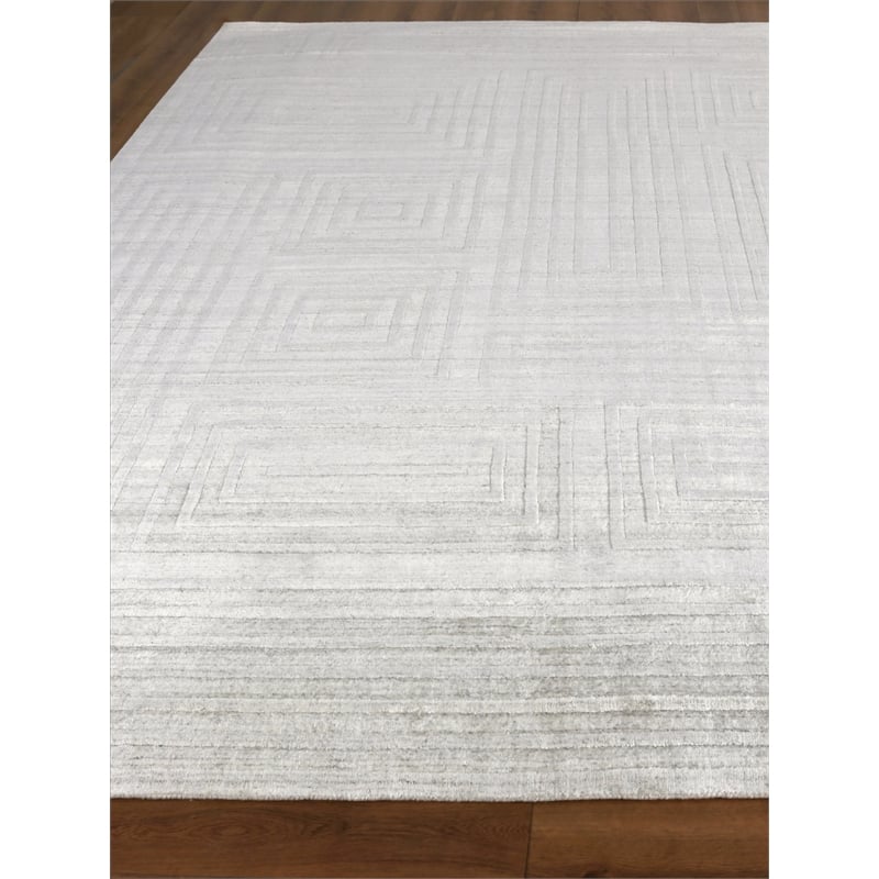 Castelli Handloomed Bamboo Silk/Wool Ivory 14'x18' Area Rug