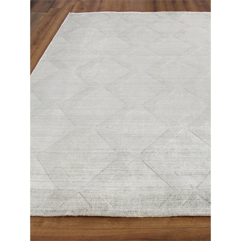 Castelli Handloomed Bamboo Silk/Wool Ivory 9'x12' Area Rug