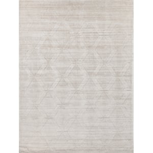 Castelli Handloomed Bamboo Silk/Wool Light Beige 12'x15' Area Rug