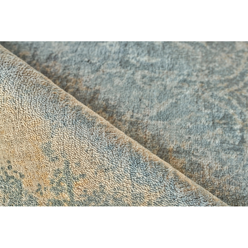 Cassina Handloomed Bamboo Silk Blue/Silver 10'x14' Area Rug