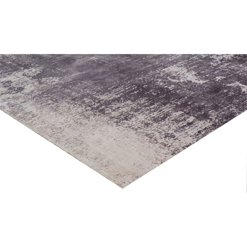 Cassina Handloomed Bamboo Silk Gray/Ivory 8'x10' Area Rug