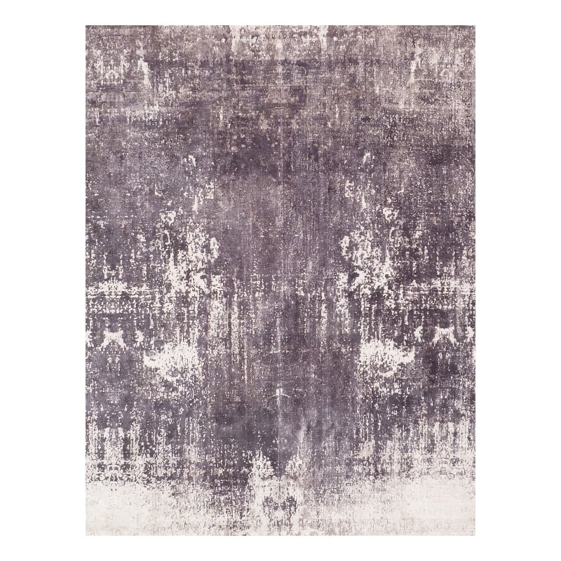 Cassina Handloomed Bamboo Silk Gray/Ivory 8'x10' Area Rug