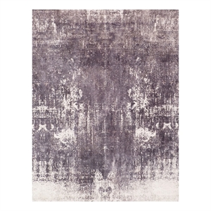 Cassina Handloomed Bamboo Silk Gray/Ivory 8'x10' Area Rug