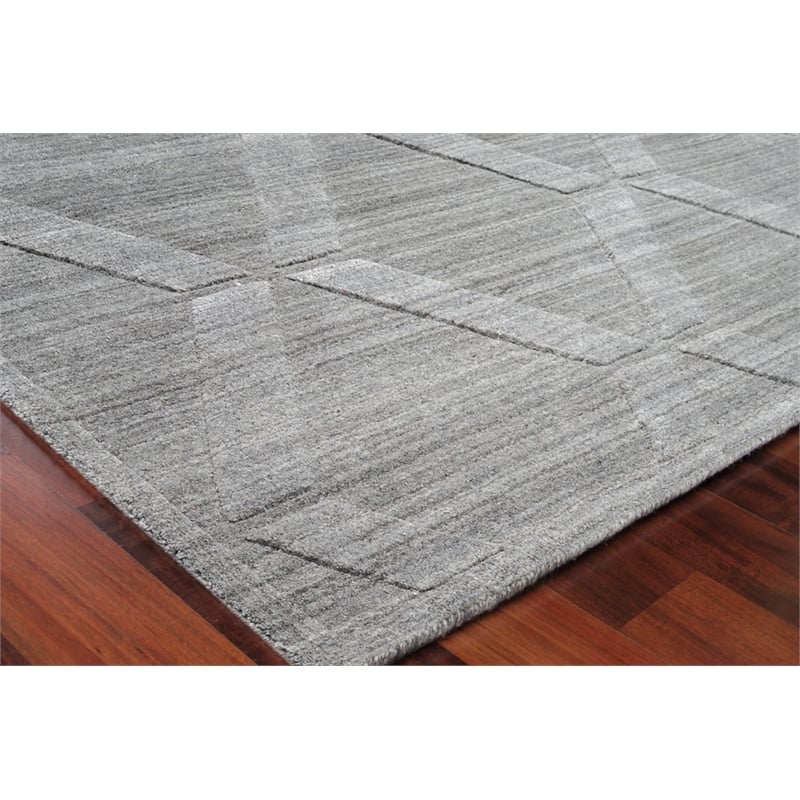 Castelli Handloomed Bamboo Silk/Wool Gray 10'x14' Area Rug