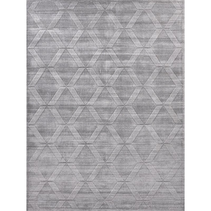 Castelli Handloomed Bamboo Silk/Wool Gray 8'x10' Area Rug