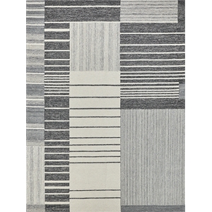 Castine Hand-Tufted New Zealand Wool Gray/Ivory 9'x12' Area Rug