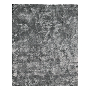 Cassina Handloomed Bamboo Silk Gray/Dark Gray 8'x10' Area Rug