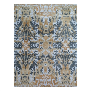 Cassina Handloomed Bamboo Silk Silver/Gold 8'x10' Area Rug