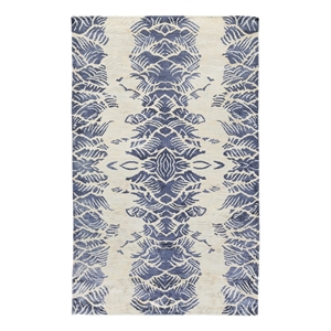 Cassina Handloomed Bamboo Silk Ivory/Blue 8'x10' Area Rug