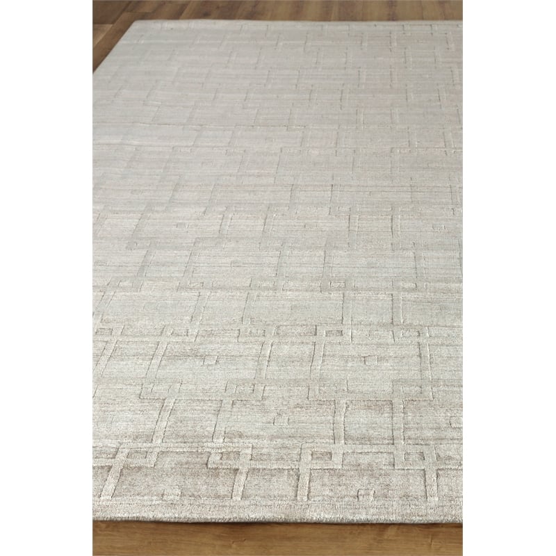 Castelli Handloomed Bamboo Silk/Wool Light Beige 9'x12' Area Rug