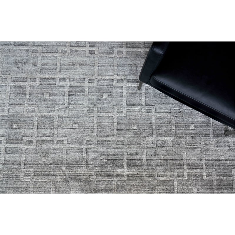 Castelli Handloomed Bamboo Silk/Wool Gray 12'x15' Area Rug