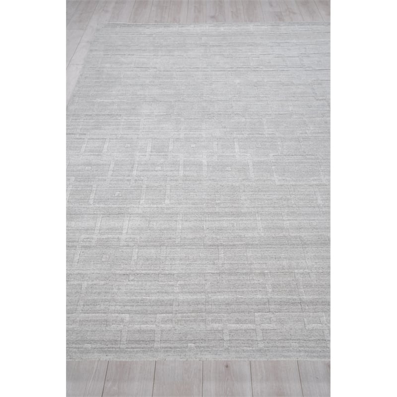 Castelli Handloomed Bamboo Silk/Wool Light Silver 10'x14' Area Rug