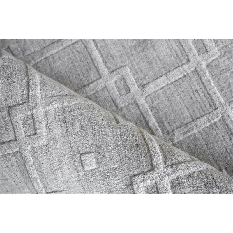 Castelli Handloomed Bamboo Silk/Wool Light Silver 10'x14' Area Rug