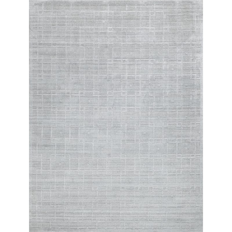 Castelli Handloomed Bamboo Silk/Wool Light Silver 10'x14' Area Rug