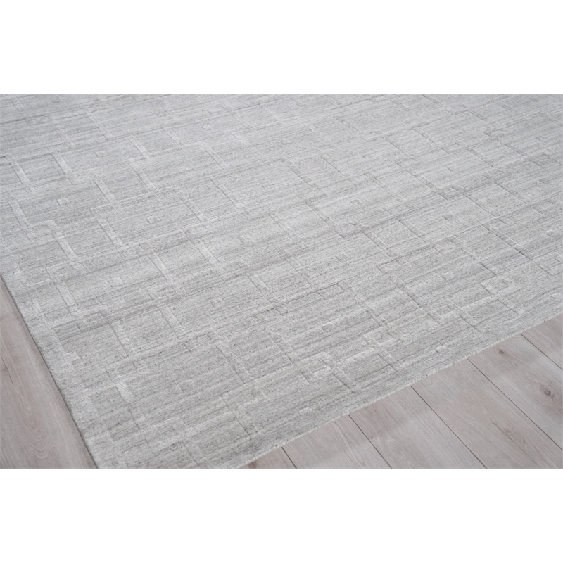Castelli Handloomed Bamboo Silk/Wool Light Silver 12'x15' Area Rug