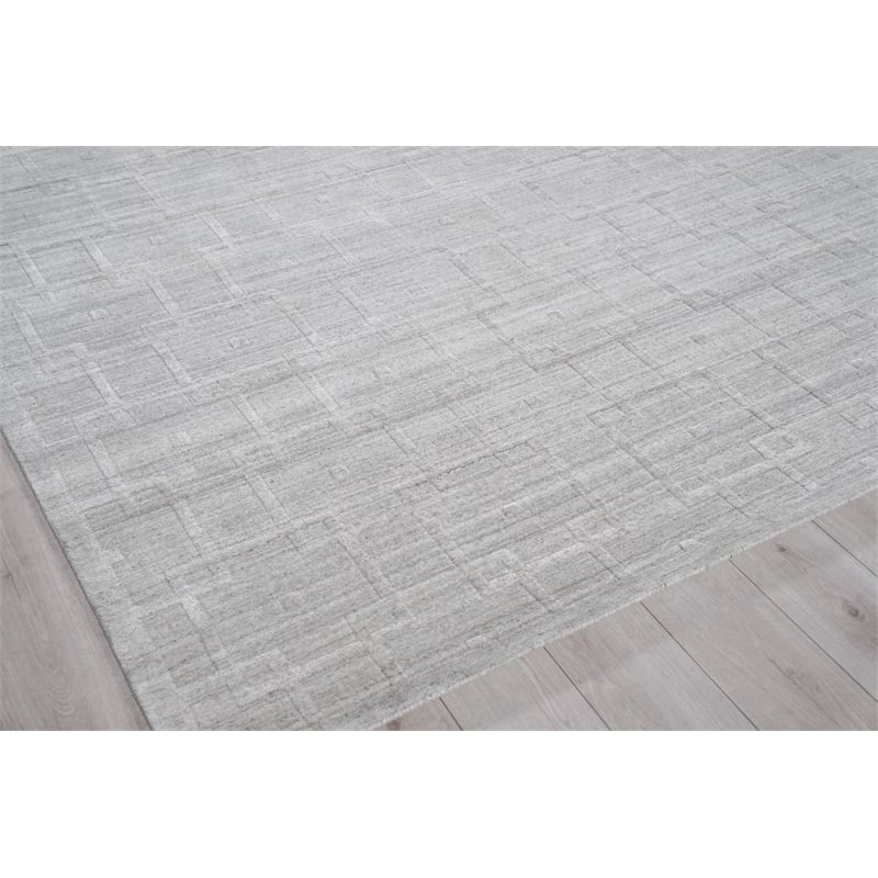 Castelli Handloomed Bamboo Silk/Wool Light Silver 14'x18' Area Rug