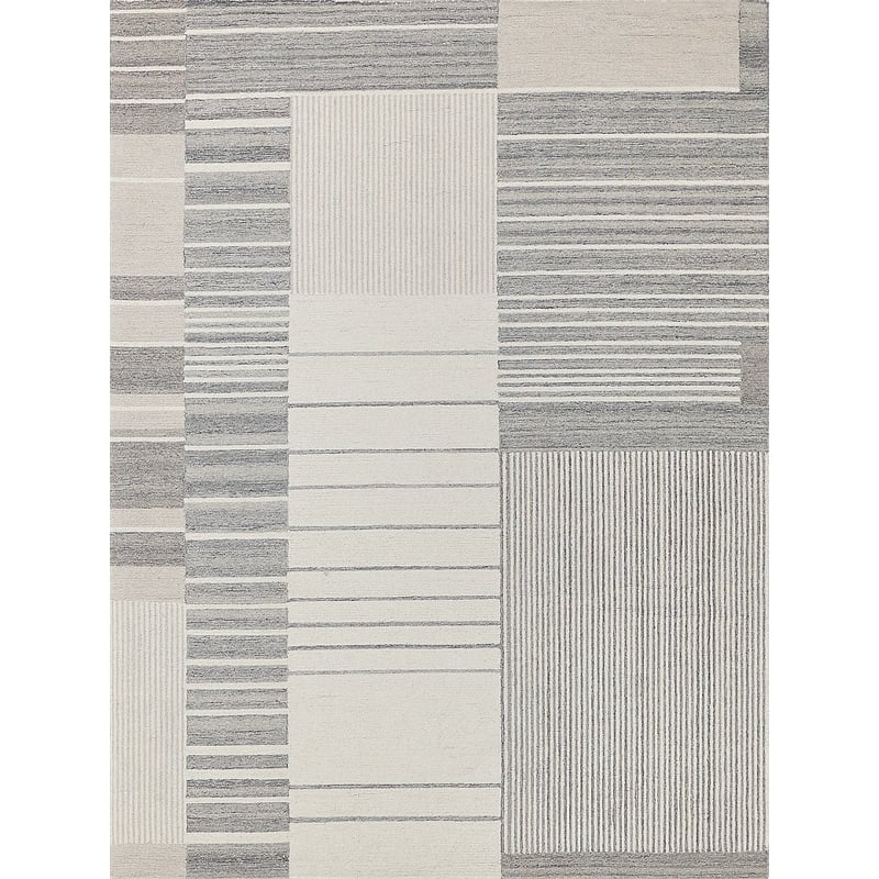 Castine Hand-Tufted New Zealand Wool Silver/Ivory 5'x8' Area Rug