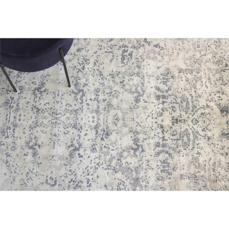Cassina Handloomed Bamboo Silk Gray/Ivory 12'x15' Area Rug