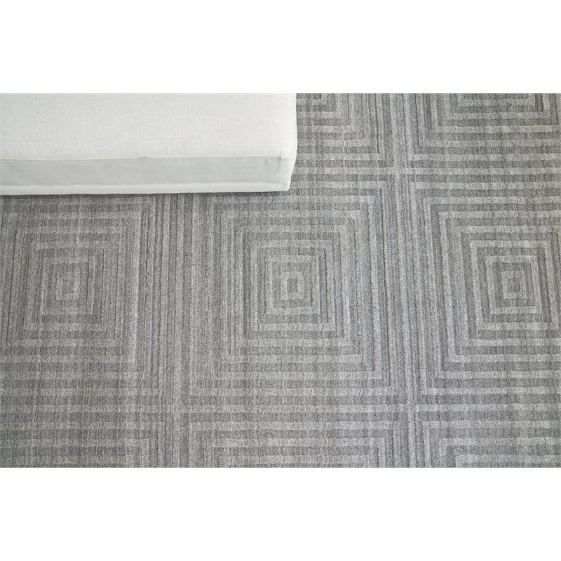 Castelli Handloomed Bamboo Silk/Wool Gray 9'x12' Area Rug