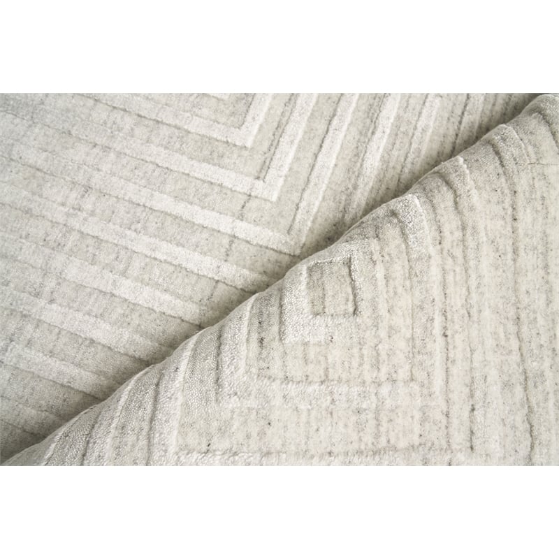 Castelli Handloomed Bamboo Silk/Wool Ivory 14'x18' Area Rug