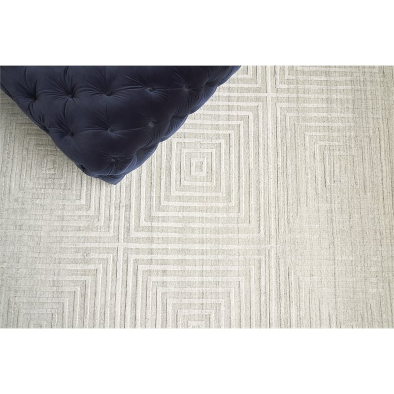 Castelli Handloomed Bamboo Silk/Wool Ivory 14'x18' Area Rug