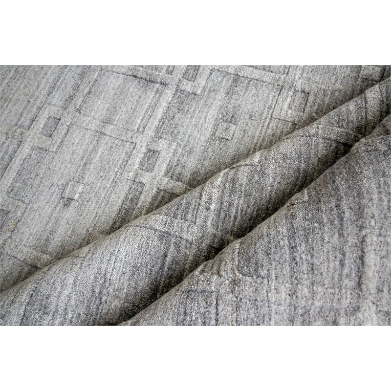Castelli Handloomed Bamboo Silk/Wool Gray 8'x10' Area Rug