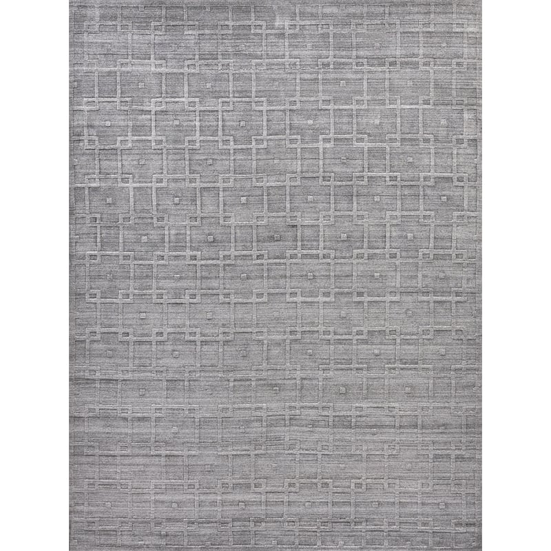 Castelli Handloomed Bamboo Silk/Wool Gray 9'x12' Area Rug