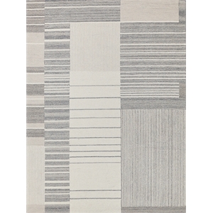 Castine Hand-Tufted New Zealand Wool Silver/Ivory 9'x12' Area Rug