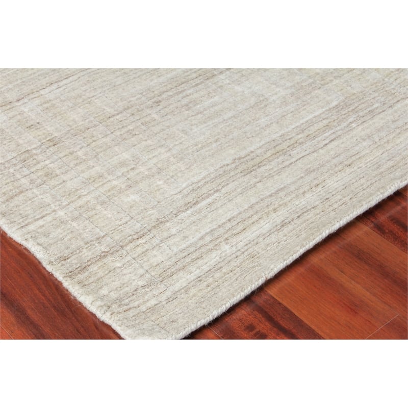 Castelli Handloomed Bamboo Silk/Wool Light Beige 12'x15' Area Rug