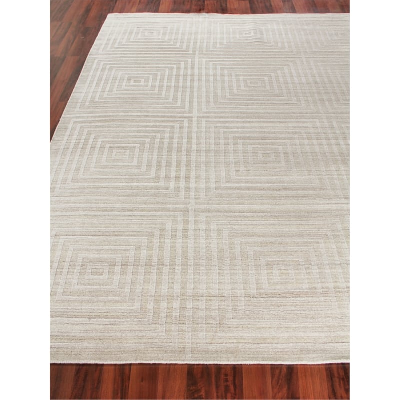 Castelli Handloomed Bamboo Silk/Wool Light Beige 12'x15' Area Rug