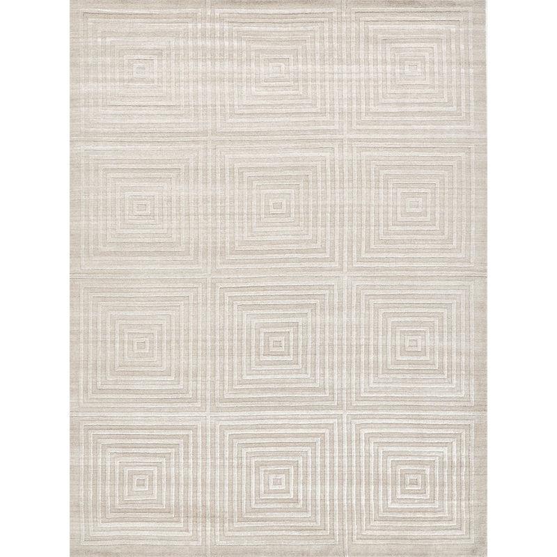 Castelli Handloomed Bamboo Silk/Wool Light Beige 8'x10' Area Rug