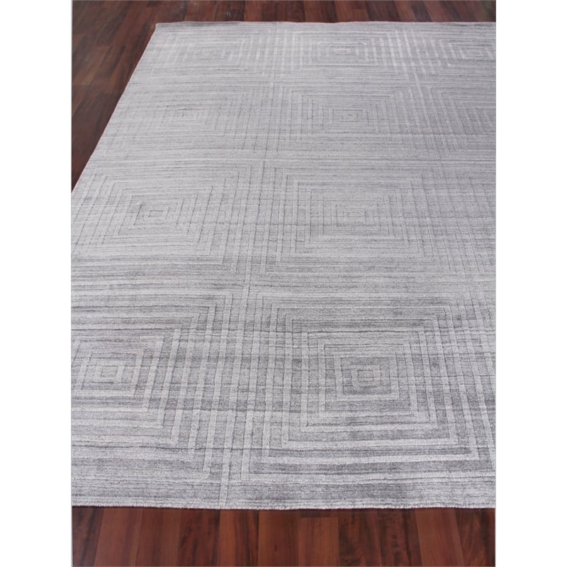 Castelli Handloomed Bamboo Silk/Wool Gray 10'x14' Area Rug