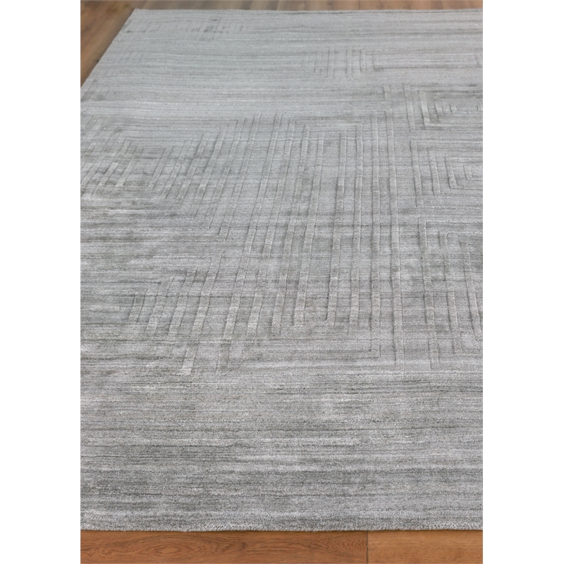 Castelli Handloomed Bamboo Silk/Wool Gray 9'x12' Area Rug