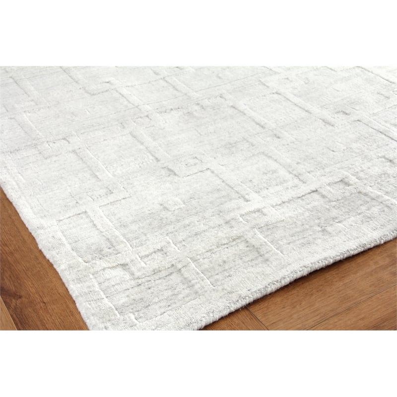 Castelli Handloomed Bamboo Silk/Wool Ivory 10'x14' Area Rug