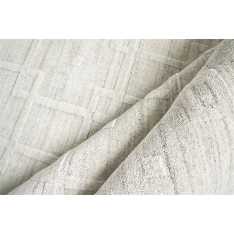 Castelli Handloomed Bamboo Silk/Wool Ivory 10'x14' Area Rug
