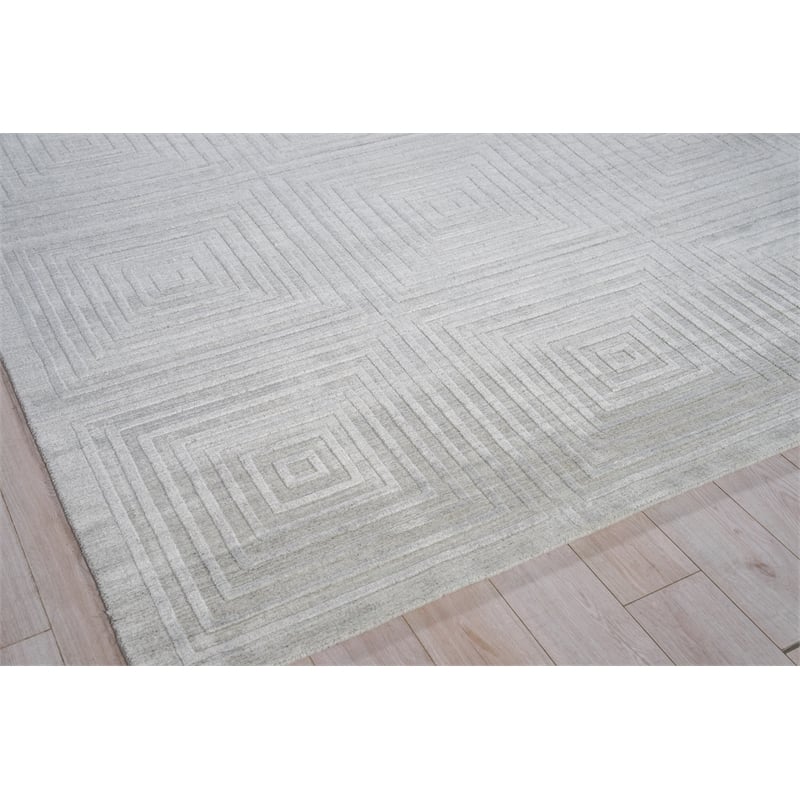 Castelli Handloomed Bamboo Silk/Wool Light Silver 10'x14' Area Rug