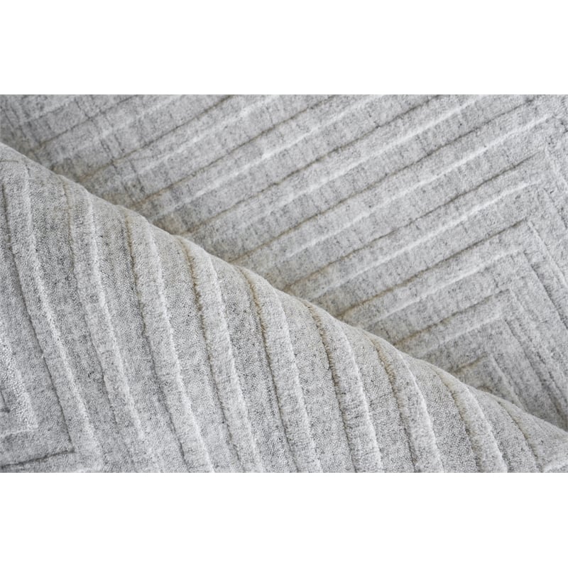 Castelli Handloomed Bamboo Silk/Wool Light Silver 14'x18' Area Rug