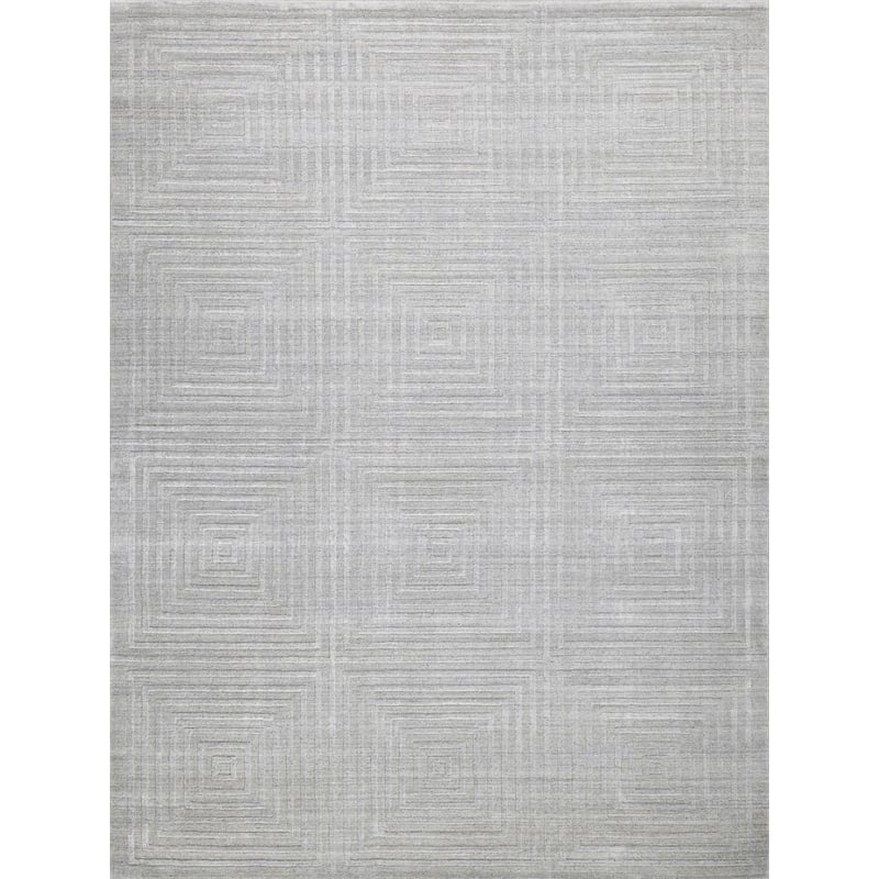 Castelli Handloomed Bamboo Silk/Wool Light Silver 8'x10' Area Rug
