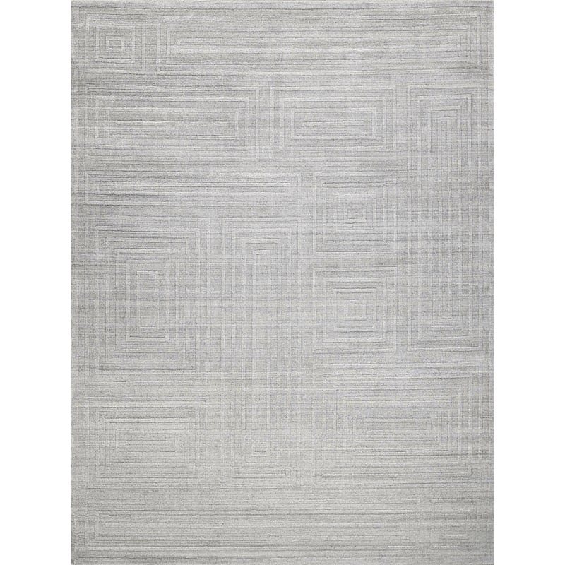 Castelli Handloomed Bamboo Silk/Wool Light Gray 12'x15' Area Rug