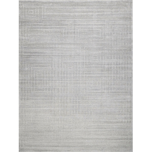 Castelli Handloomed Bamboo Silk/Wool Light Gray 12'x15' Area Rug