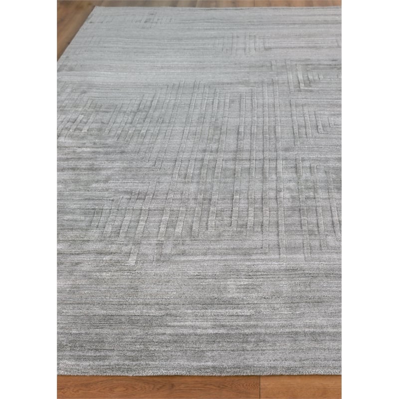 Castelli Handloomed Bamboo Silk/Wool Gray 10'x14' Area Rug