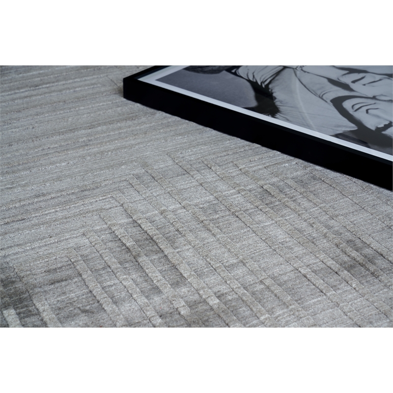 Castelli Handloomed Bamboo Silk/Wool Gray 10'x14' Area Rug
