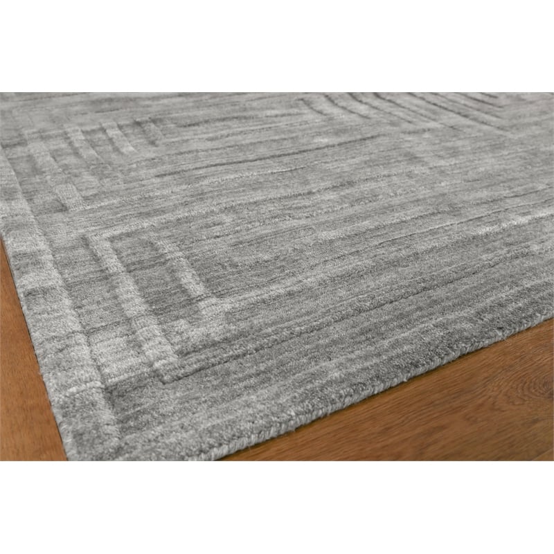 Castelli Handloomed Bamboo Silk/Wool Gray 6'x9' Area Rug