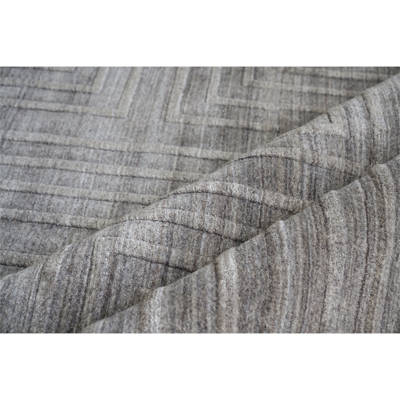 Castelli Handloomed Bamboo Silk/Wool Gray 6'x9' Area Rug